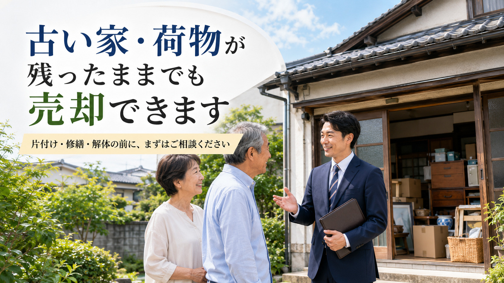 古い家・荷物が残ったままでも売却できます 前橋市・高崎市で空き家や相続した実家の処分にお悩みの方への画像