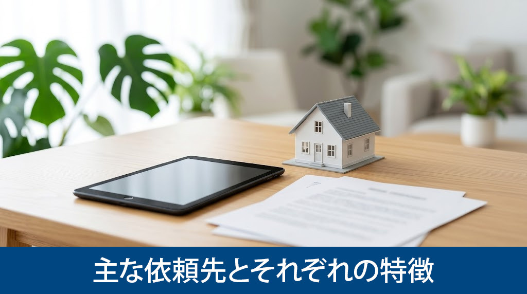 家の査定の主な依頼先とそれぞれの特徴
