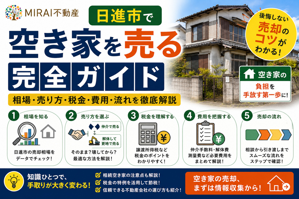 日進市で空き家を売る完全ガイド 相場・売り方・税金・費用・流れを徹底解説の画像