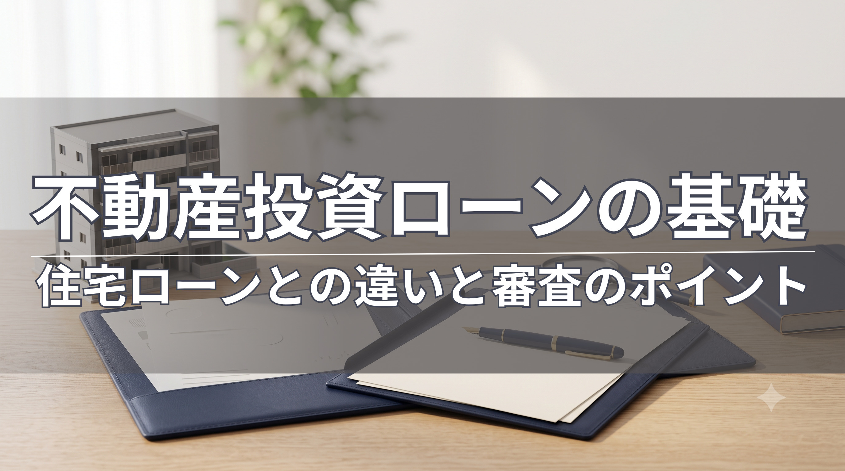 不動産投資ローンの基礎｜住宅ローンとの違いと審査のポイントの画像