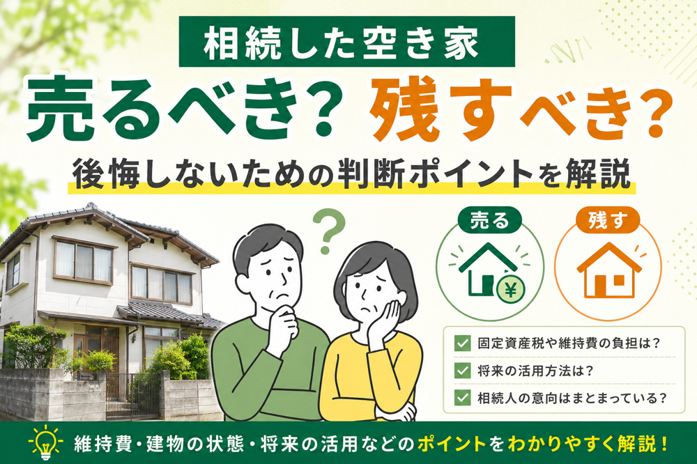 相続した空き家を 売るべき？残すべき？の画像