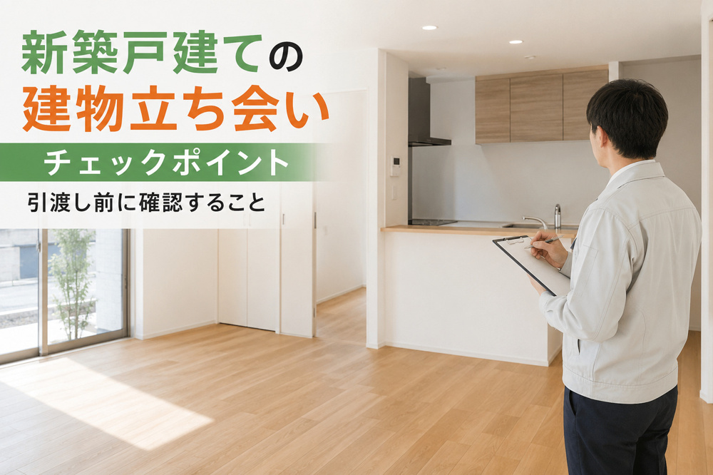 新築戸建ての建物立ち会いチェックポイント｜引渡し前に確認することの画像