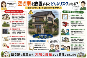空き家を放置するとどんなリスクがある?|「使っていない家」でも安心はできませんの画像