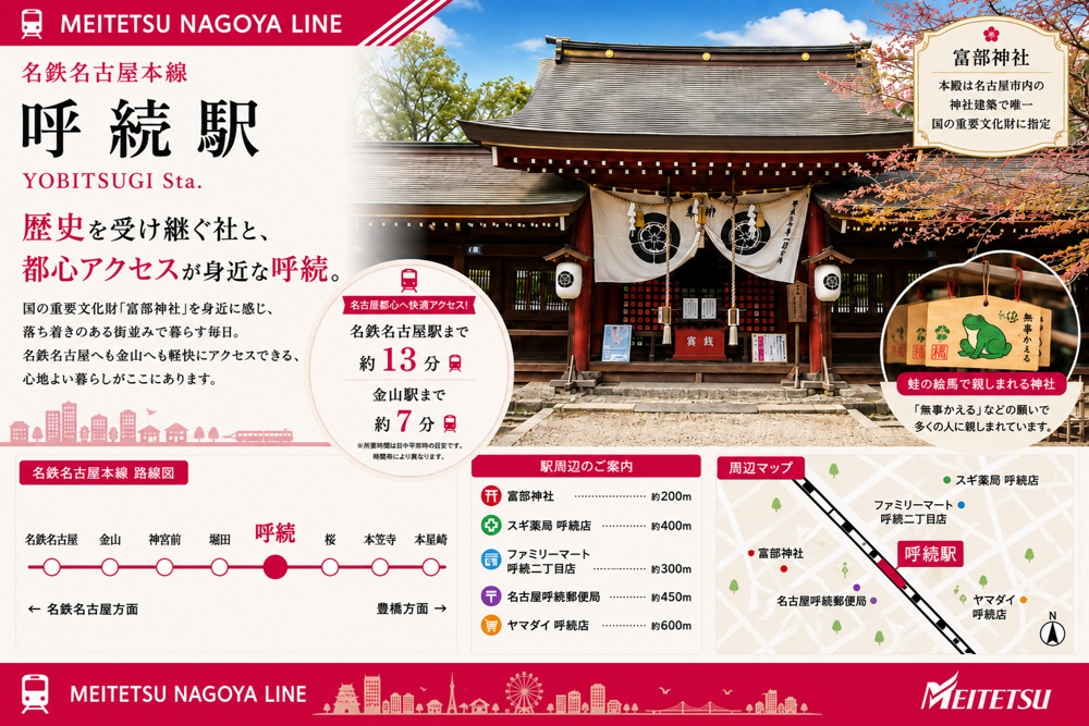 名鉄本線「呼続」駅 周辺のエリア情報の画像