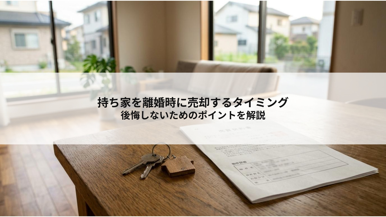 持ち家を離婚時に売却するタイミングはいつ？後悔しないためのポイントを解説の画像