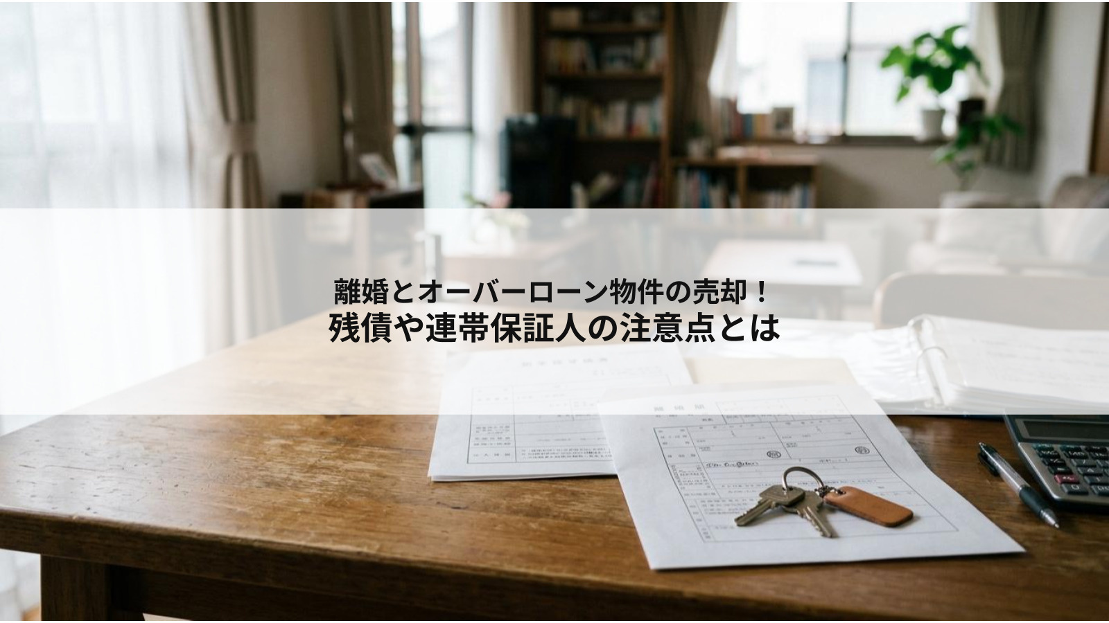 離婚とオーバーローン物件の売却！残債や連帯保証人の注意点とはの画像