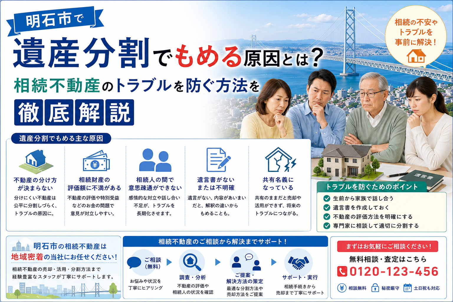 明石市で遺産分割でもめる原因とは?相続不動産のトラブルを防ぐ方法を徹底解説の画像