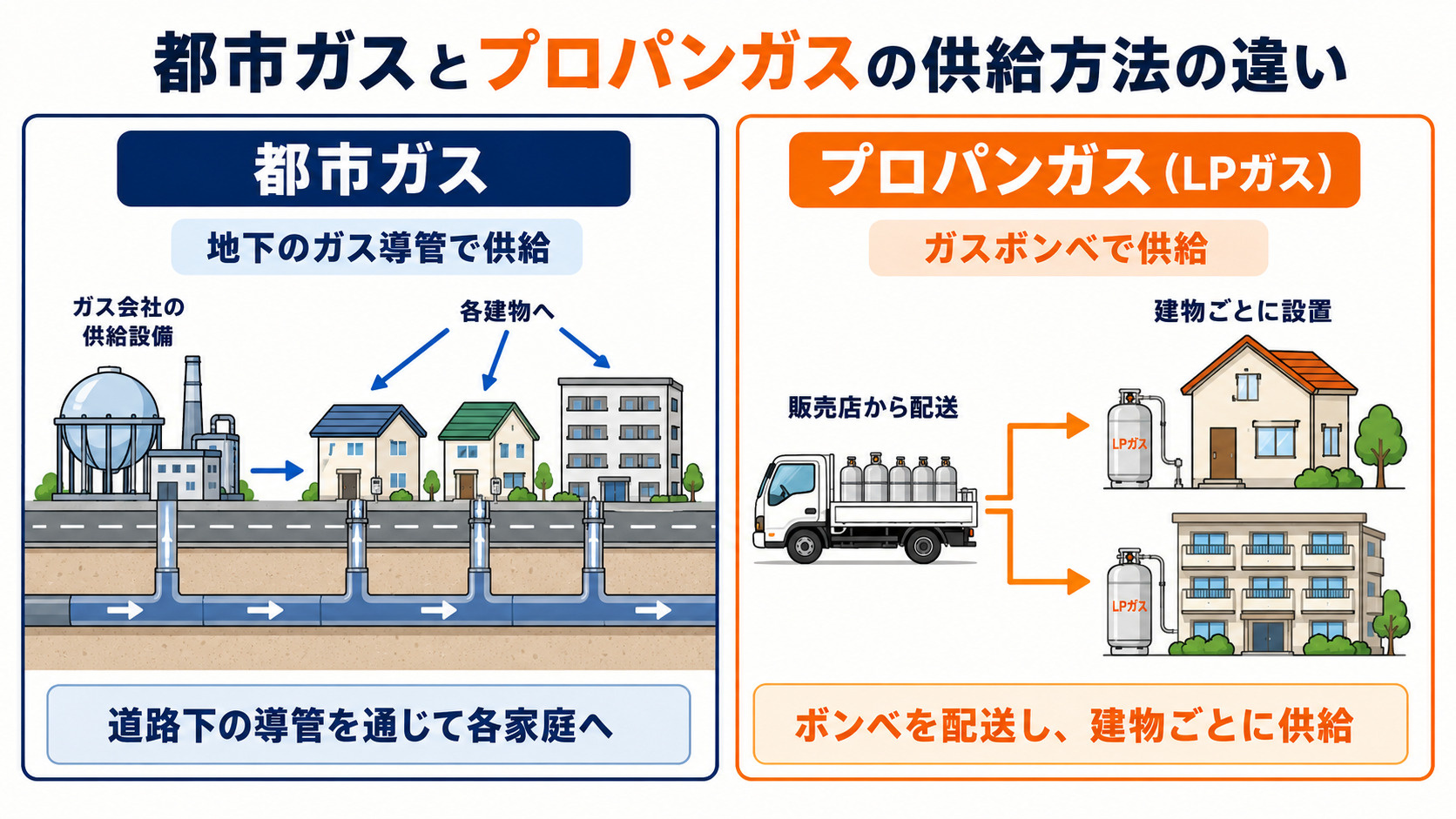 都市ガスとプロパンガスの違いは？料金・災害・賃貸選びを熊本の不動産会社が解説の画像