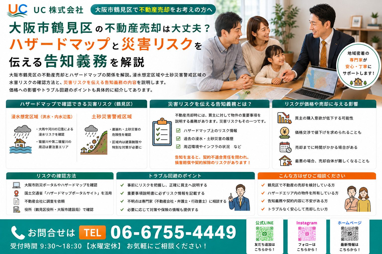 大阪市鶴見区の不動産売却は大丈夫？ハザードマップと災害リスクを伝える告知義務を解説の画像