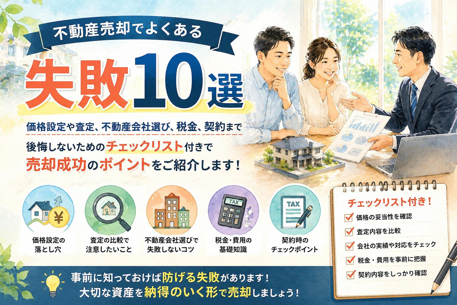 不動産売却でよくある失敗10選｜後悔しないためのチェックリストの画像