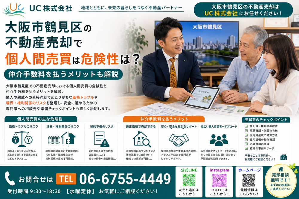 大阪市鶴見区の不動産売却で個人間売買は危険性は 仲介手数料を払うメリットも解説の画像