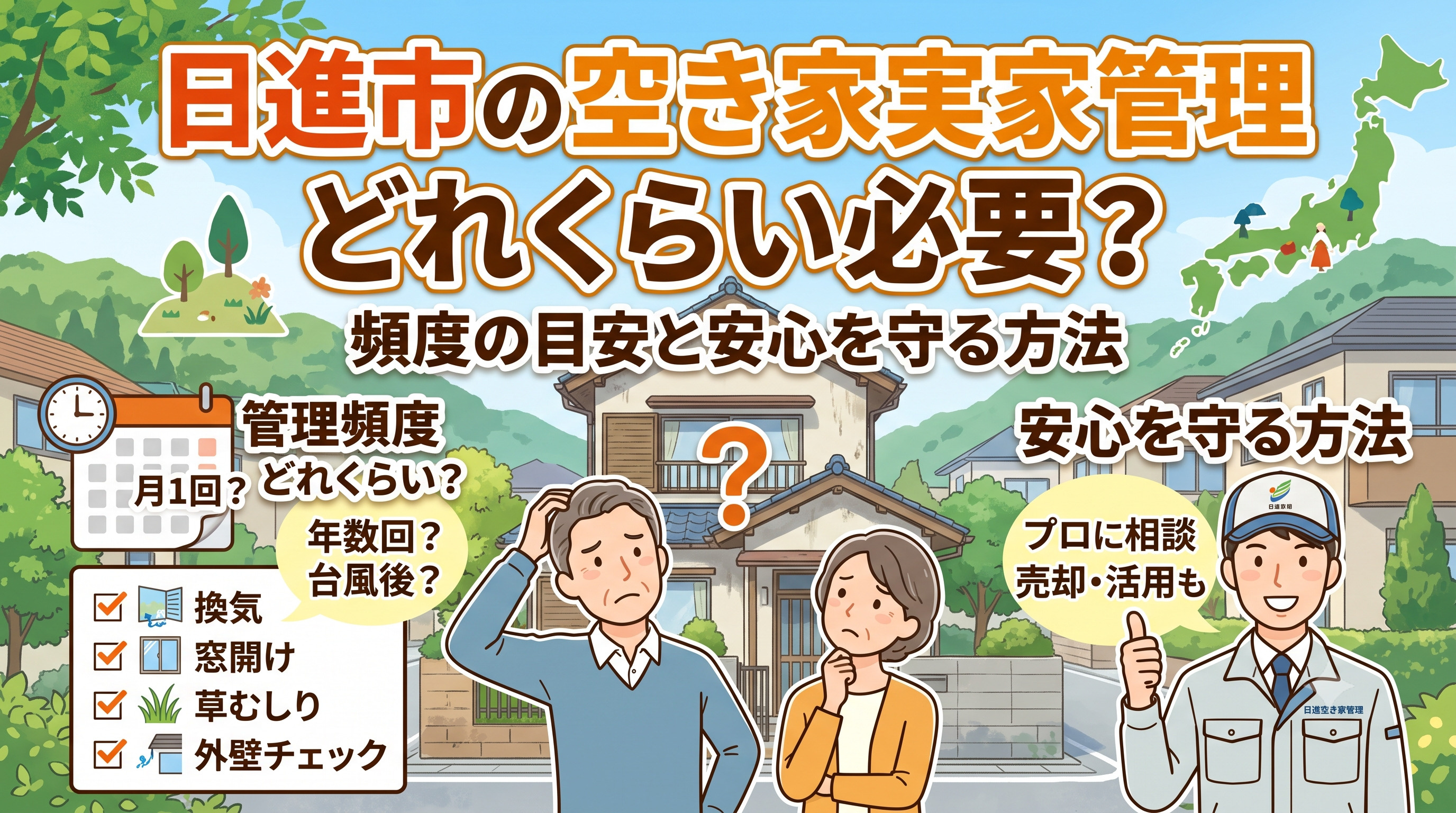 日進市の空き家実家管理はどれくらい必要？頻度の目安と安心を守る方法の画像