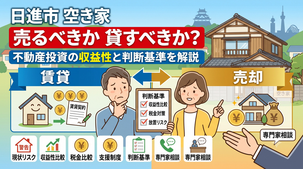 日進市の空き家は売るべきか貸すべきか？不動産投資の収益性と判断基準を解説の画像