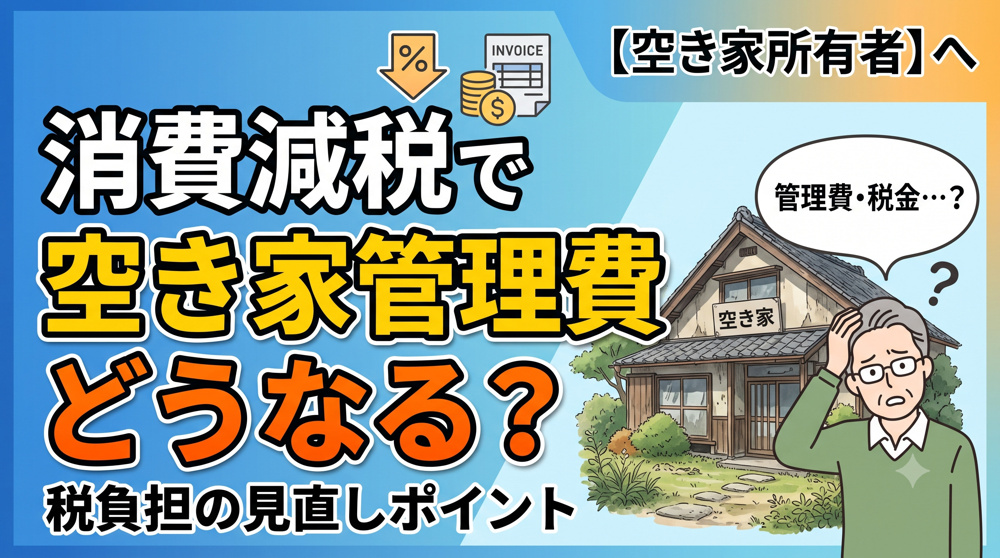 消費減税は空き家管理費にどんな影響がある？空き家所有者が押さえたい税負担の見直しポイントの画像