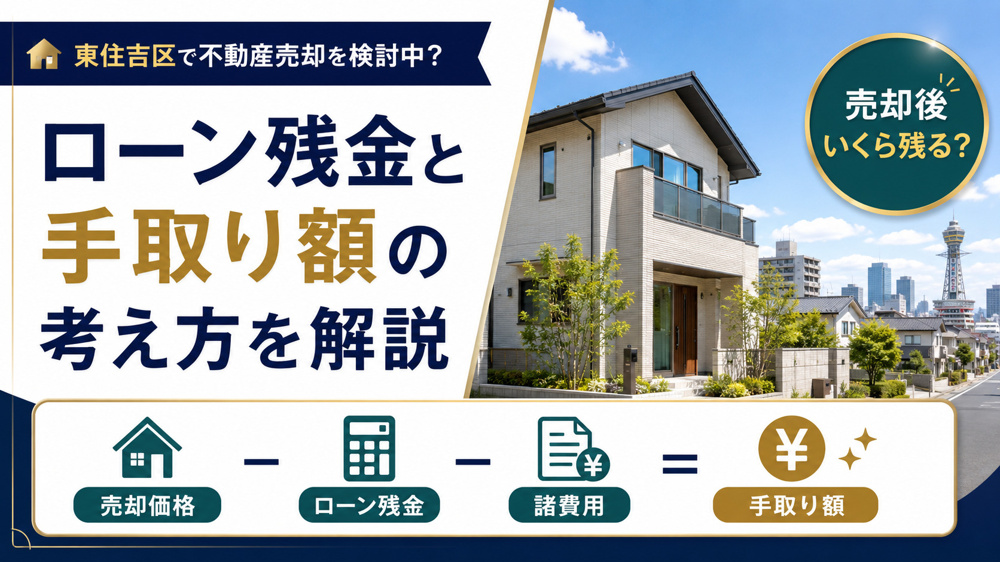 東住吉区で不動産売却を検討中？ローン残金と手取り額の考え方を解説の画像