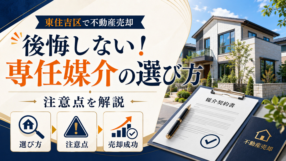 東住吉区で後悔しない不動産売却！専任媒介の選び方と注意点を解説の画像