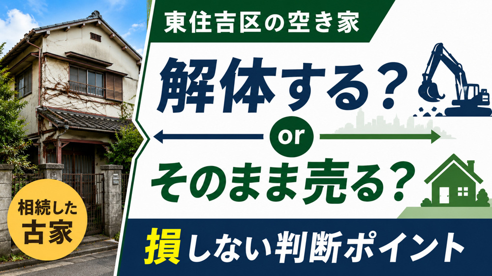 東住吉区の空き家売却は解体すべき？古家付きとの違いと判断のポイントの画像