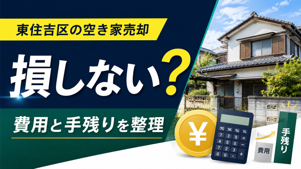 東住吉区の空き家売却は損しない？費用と手残りを整理して不安を解消の画像