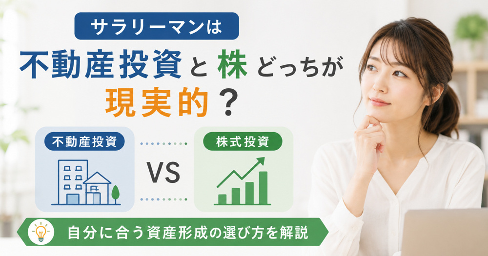 サラリーマンは不動産投資と株どっちが現実的？自分に合う資産形成の選び方を解説の画像