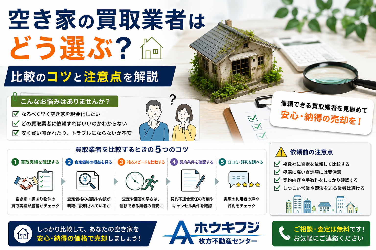 空き家の買取業者はどう選ぶ？比較のコツと注意点を解説の画像