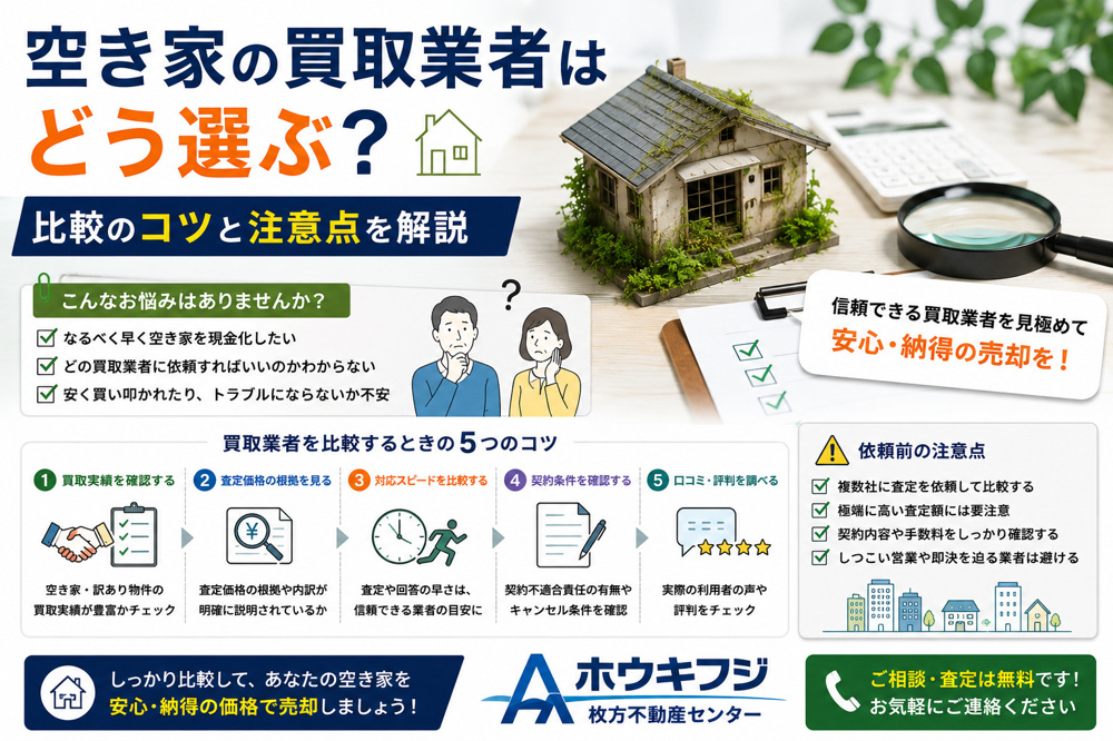 空き家の買取業者はどう選ぶ？比較のコツと注意点を解説の画像
