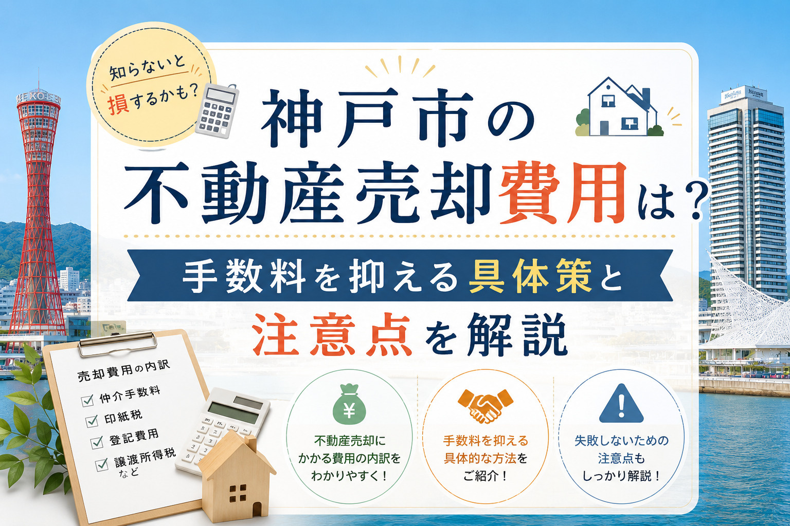 神戸市の不動産売却費用は？手数料を抑える具体策と注意点を解説の画像