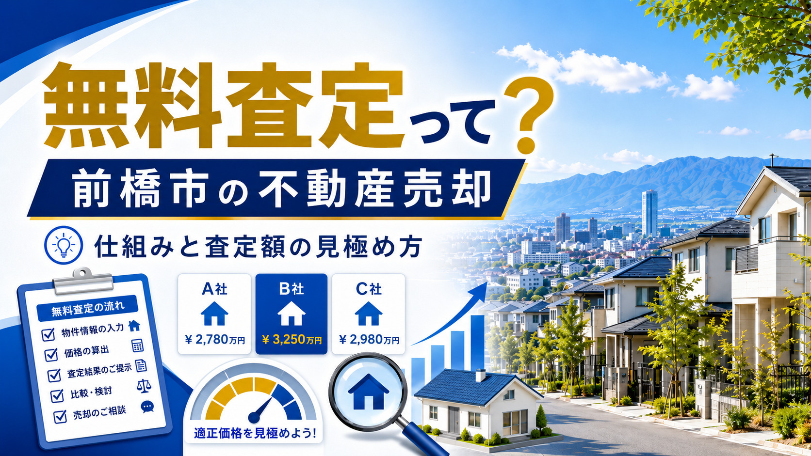 前橋市で不動産売却を検討中の方へ!無料査定の仕組みと適正な査定額の見極め方の画像