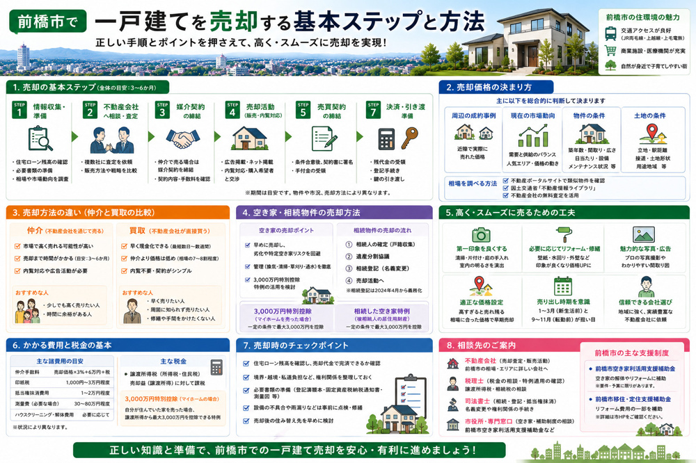 前橋市で一戸建てを売却したい方へ！自分に合う方法を選んで損しない進め方を解説の画像