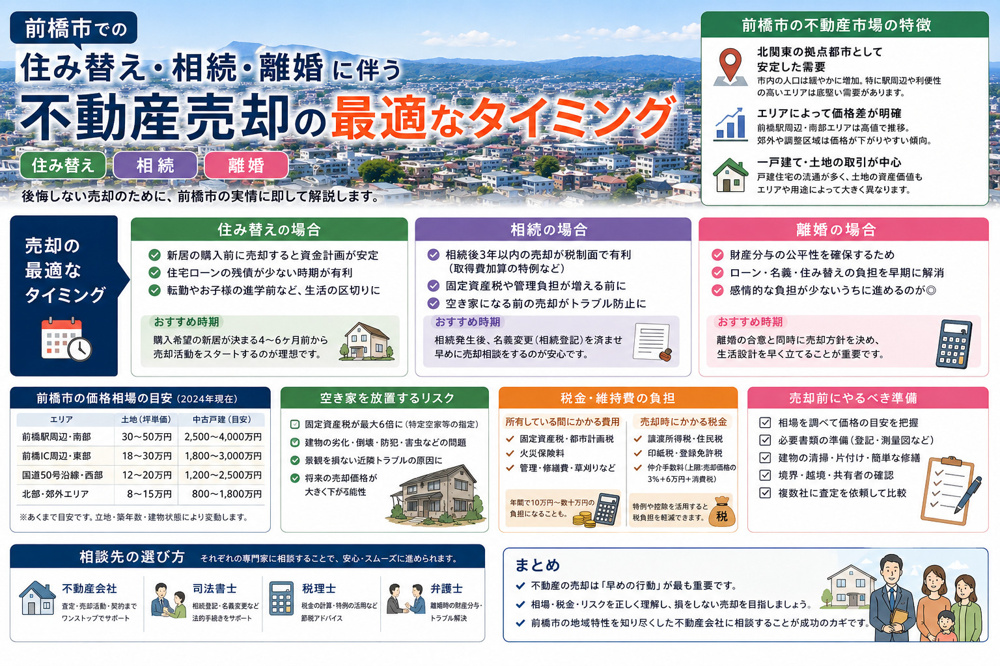 前橋市で不動産売却を検討中？譲渡所得の計算と税負担を分かりやすく解説の画像