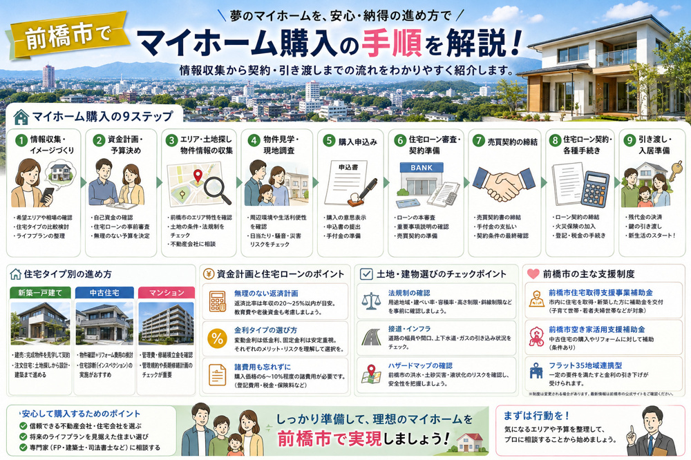 前橋市でマイホーム購入を検討中の方へ？購入までの手順を分かりやすく解説の画像