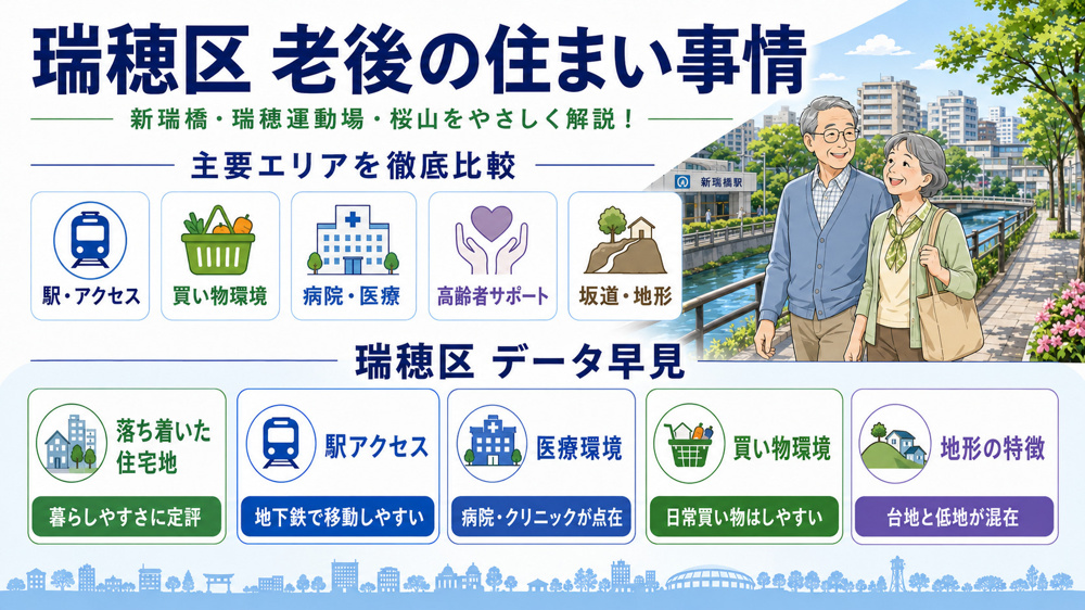 名古屋市「瑞穂区」は老後に住みやすい？高齢者向けの駅・病院・買い物・坂道を解説の画像
