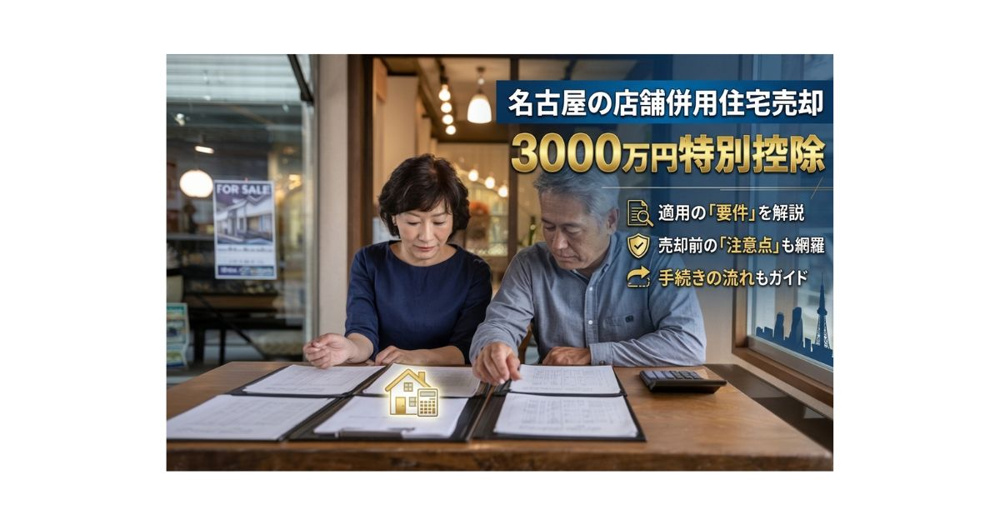 名古屋の店舗併用住宅売却で迷う？3000万円控除の要件と注意点を解説の画像