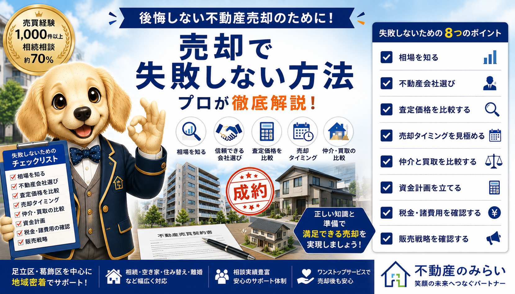 不動産売却で失敗しないためのポイントや成功事例、注意点を解説した不動産のみらいのタイトル画像