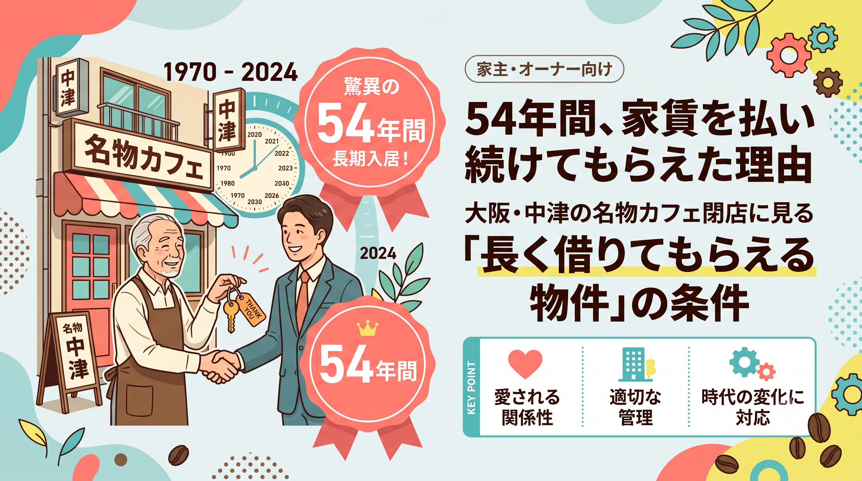54年間、家賃を払い続けてもらえた理由―大阪・中津の名物カフェ閉店に見る「長く借りてもらえる物件」の条件の画像