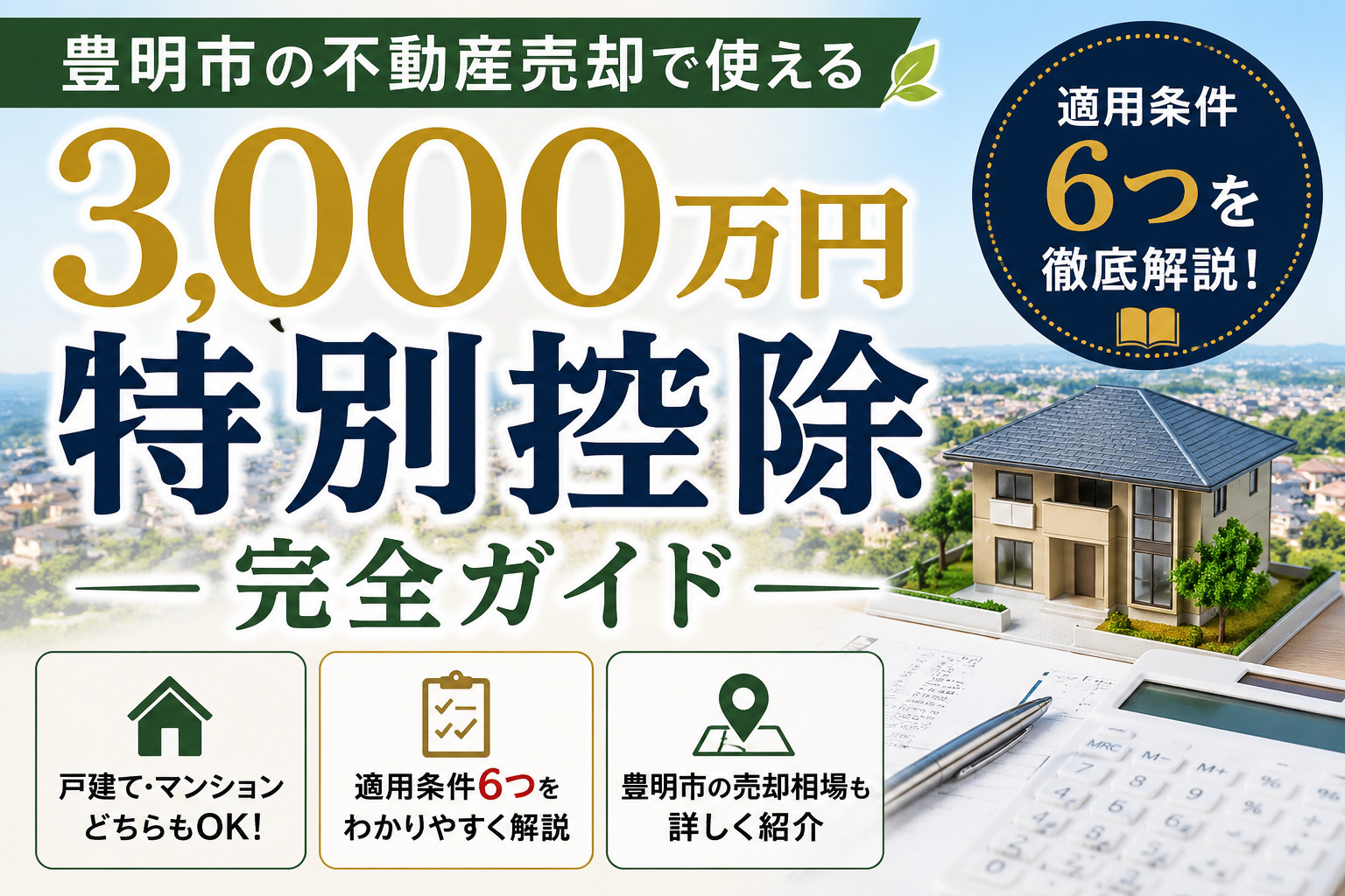 豊明市でマイホームを売るなら知っておきたい 「3,000万円特別控除」の適用条件の画像