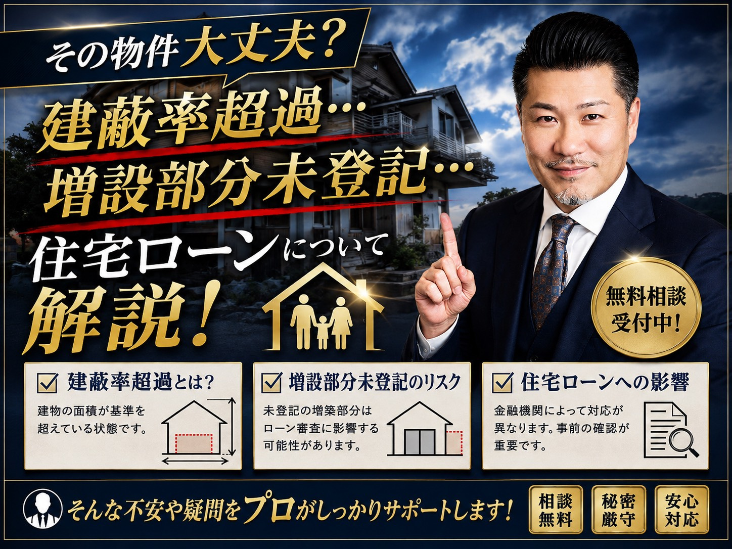 住宅ローンと未登記増築の注意点は？建蔽・容積率超過と銀行融資影響を解説の画像