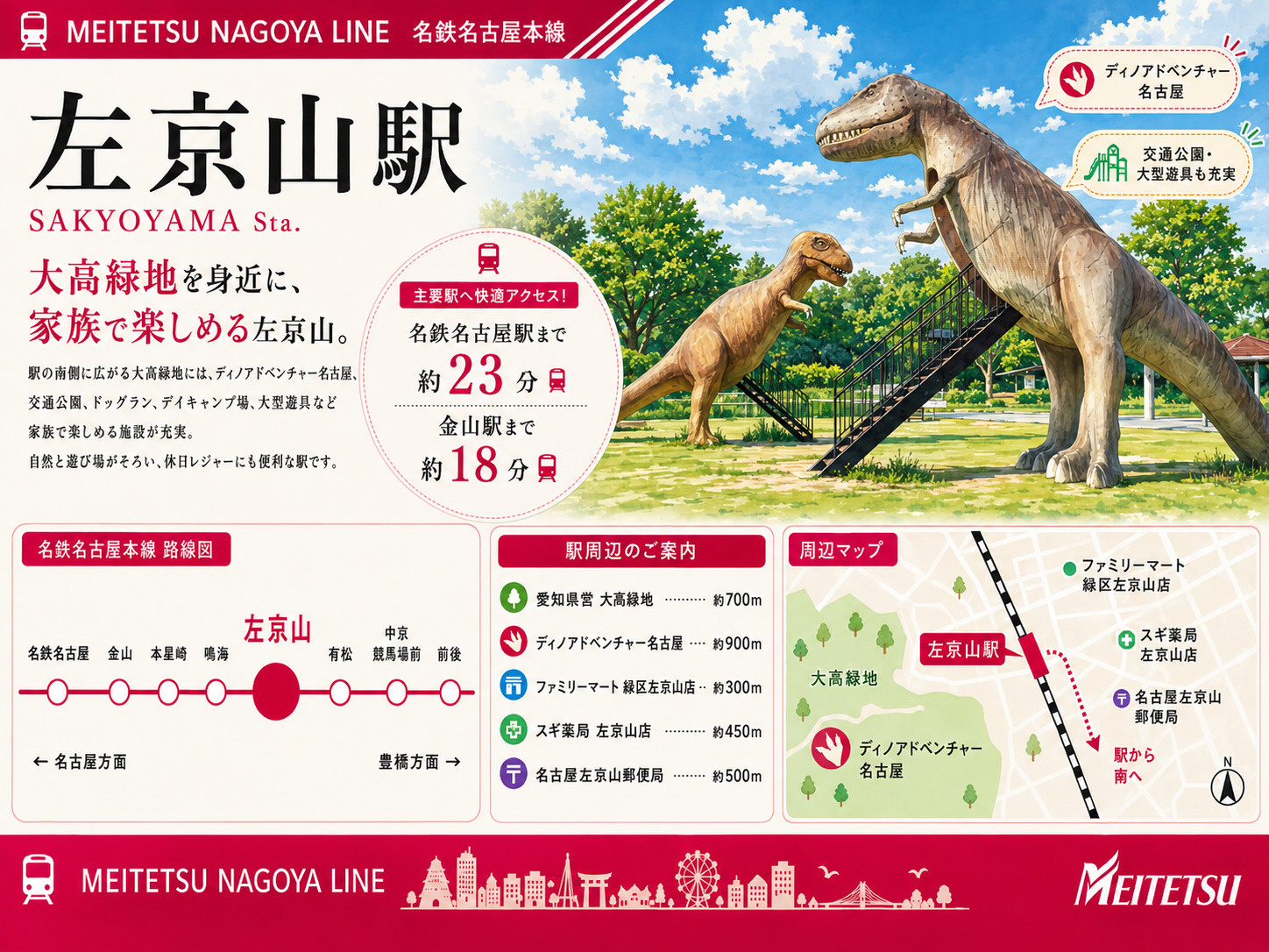  名鉄本線「左京山」駅 周辺のエリア情報の画像