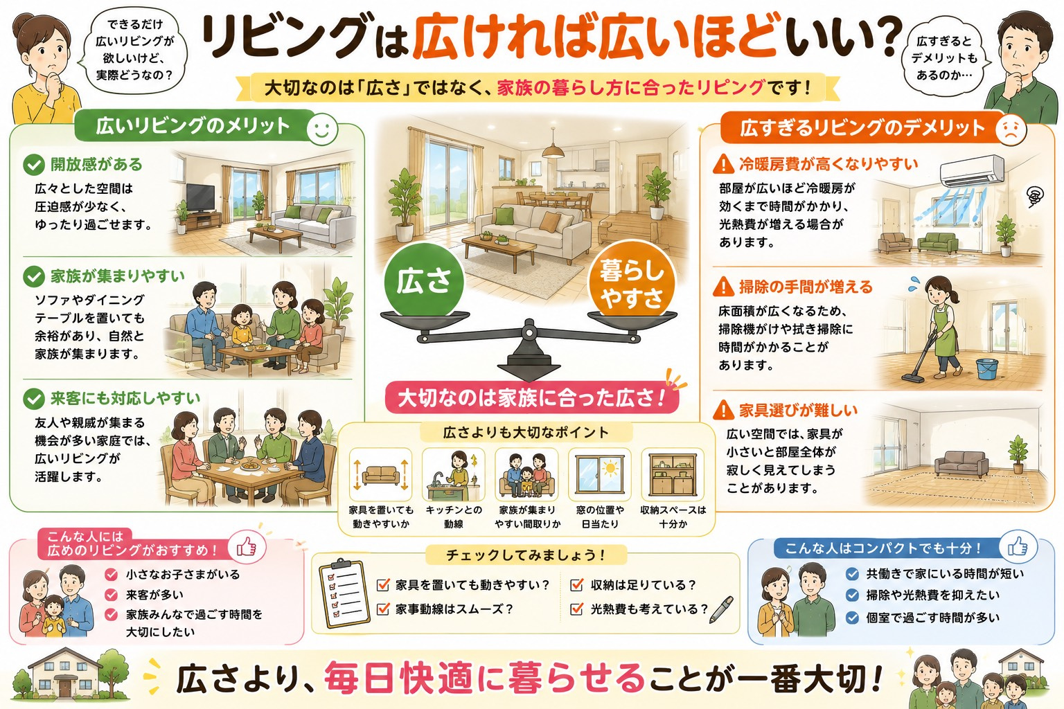 リビングは広ければ広いほどいい？｜広さだけでは決まらない「暮らしやすさ」とはの画像
