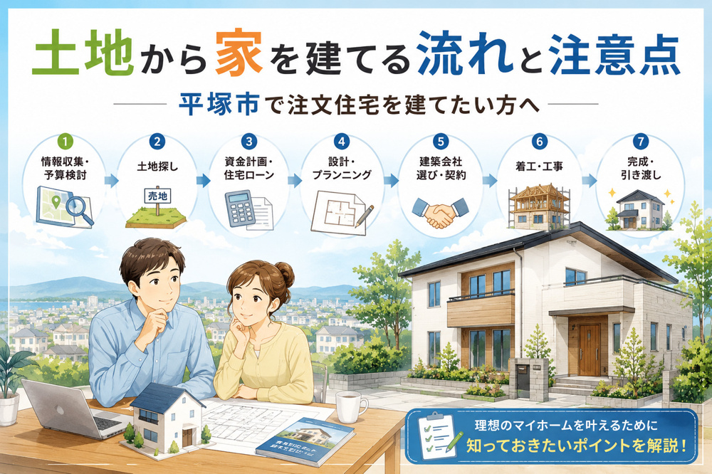 土地から家を建てる流れと注意点｜平塚市で注文住宅を建てたい方への画像