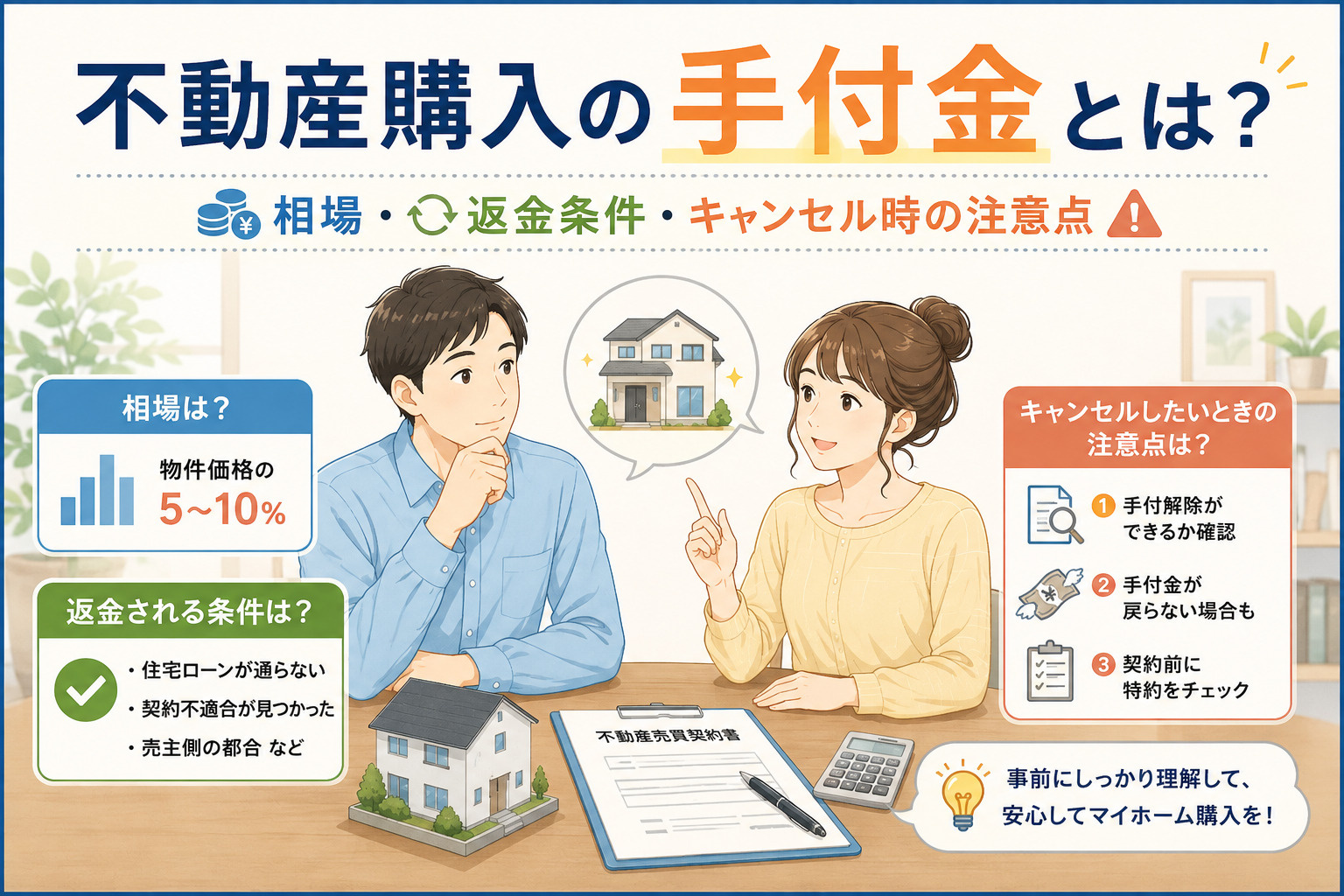 不動産購入の手付金とは？相場・返金条件・キャンセル時の注意点の画像