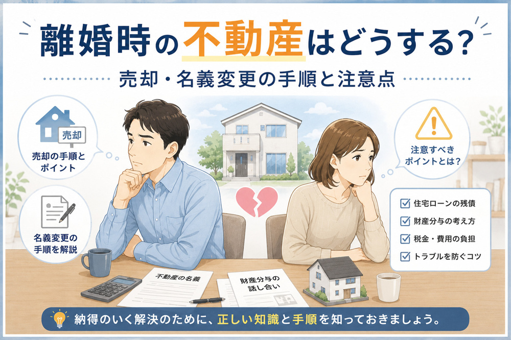 離婚時の不動産はどうする？売却・名義変更の手順と注意点の画像