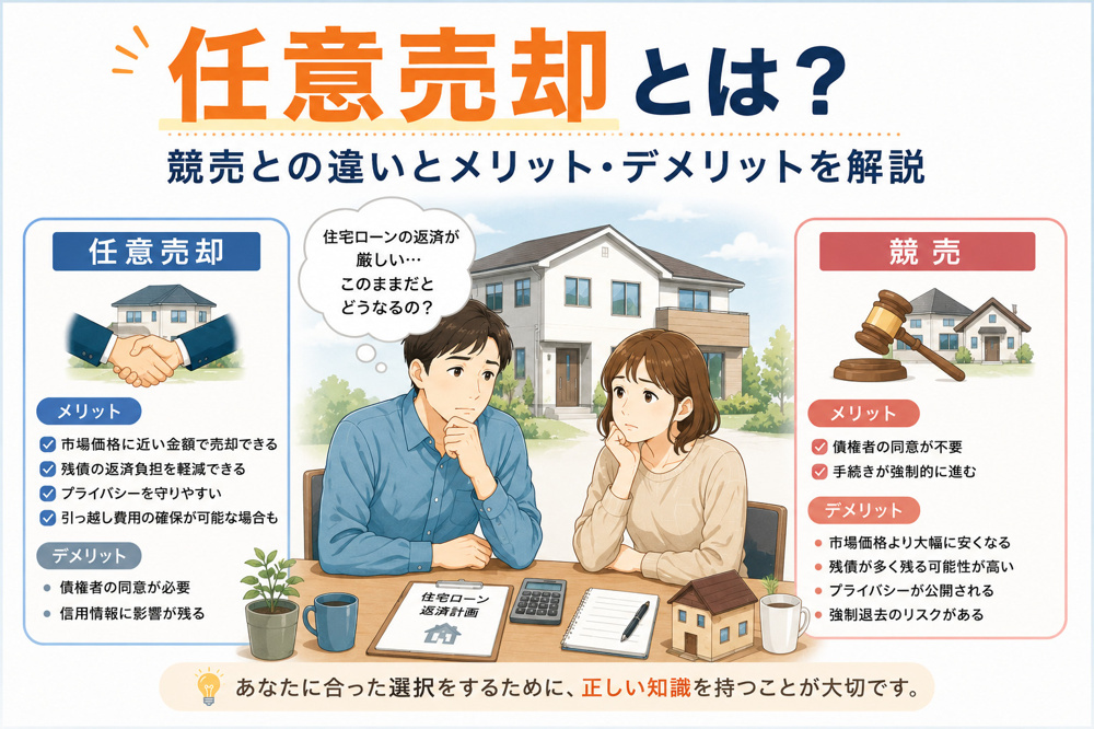 任意売却とは？競売との違いとメリット・デメリットを解説の画像