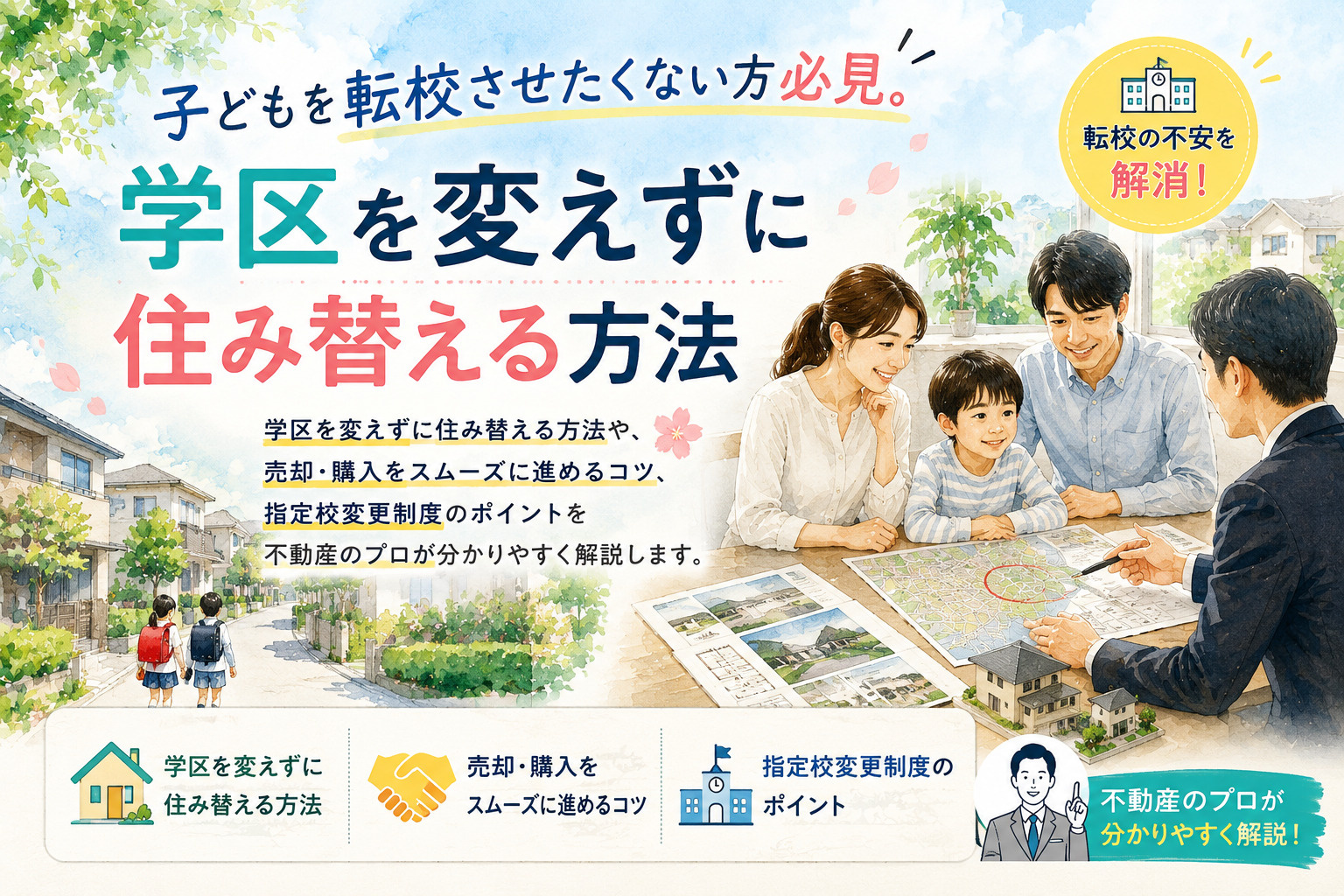 「転校させたくない…」そんなご家族のための住み替えガイドの画像
