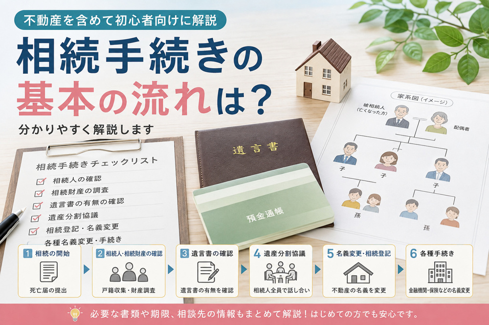 相続手続きの基本の流れは？不動産を含めて初心者向けに解説の画像