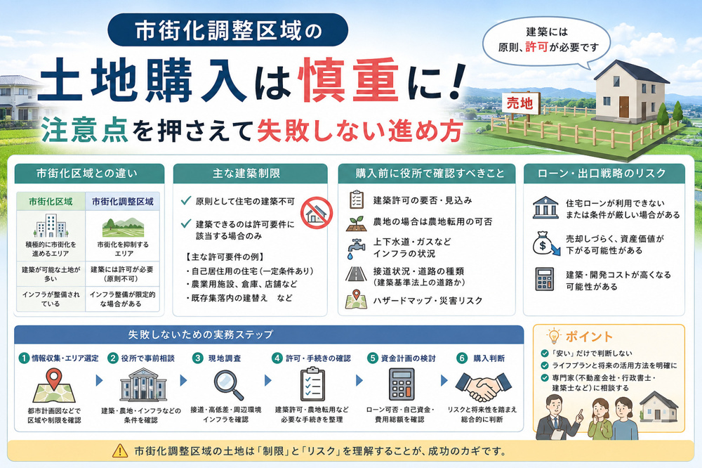 市街化調整区域の土地購入は慎重に！注意点を押さえて失敗しない進め方の画像