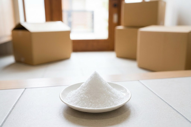 引っ越しの盛り塩に使用する天然塩と適切な量