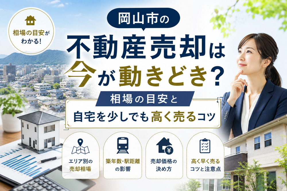 岡山市の不動産売却は今が動きどき？相場の目安と自宅を少しでも高く売るコツの画像