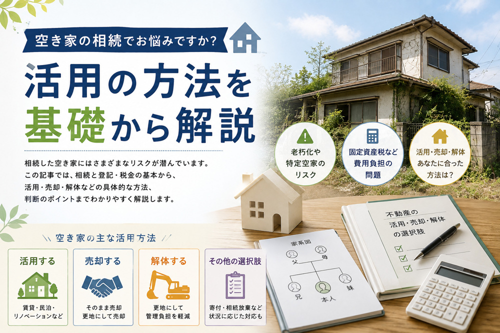 空き家の相続でお悩みですか？活用の方法を基礎から解説の画像