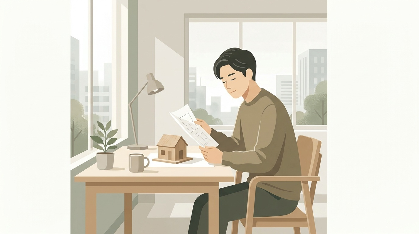 土地の価格を落ち着いて調べるイメージ