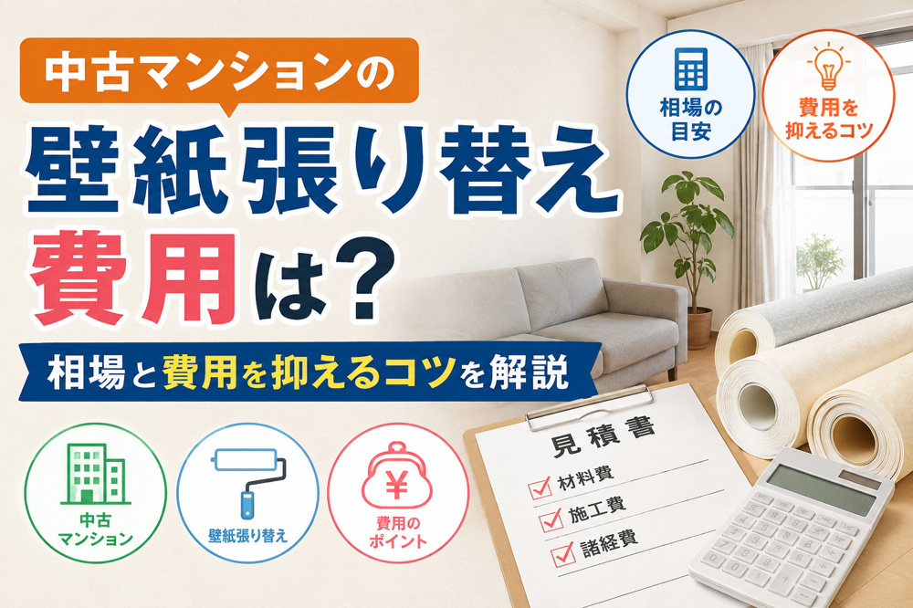 中古マンションの壁紙張り替え費用は？相場と費用を抑えるコツを解説の画像